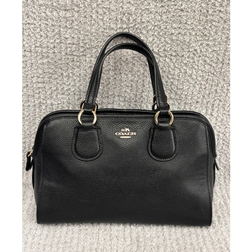 Coach Black Leather Mini Nolita Satchel Purse #81666